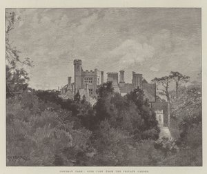 Cowdray Park, zijaanzicht vanuit de privétuin door Charles Auguste Loye